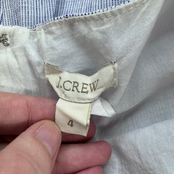 J. Crew Siesta Linen Striped Sheath Dress Women's 4 Embroidered Preppy Old Money - Picture 6 of 11